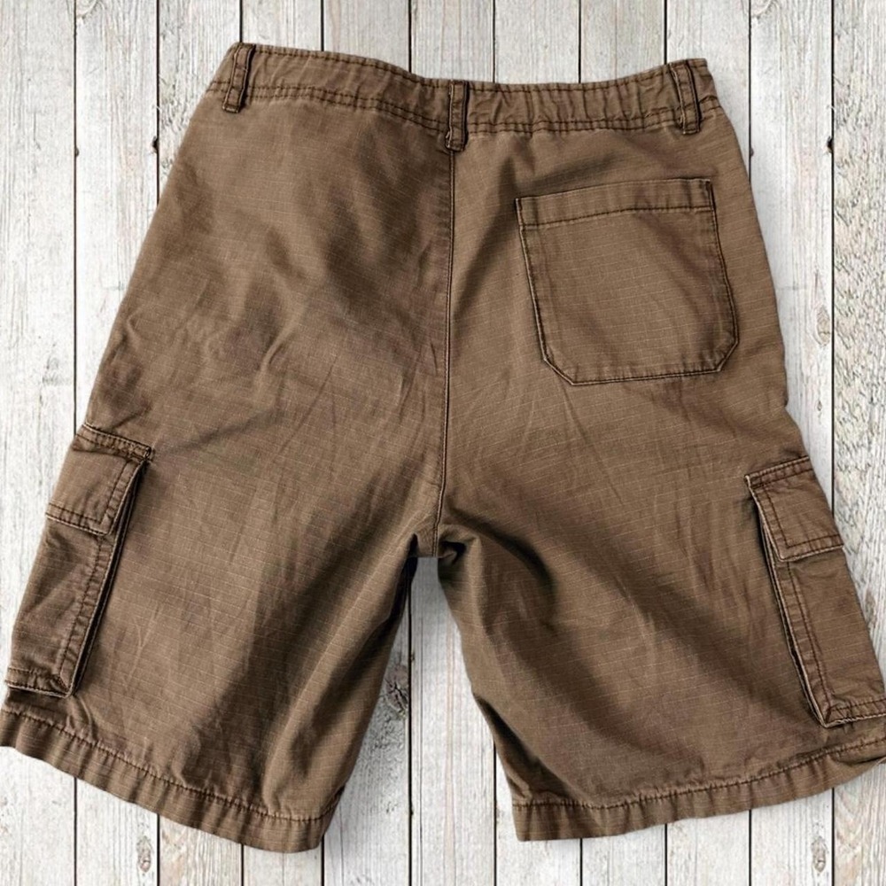 Old Navy Boys Brown Ripstop Cargo Shorts Size 14 Utility Y2K - Picture 2 of 5
